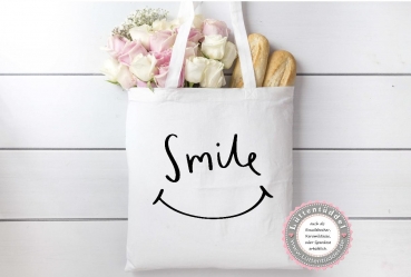 Tasche Smile Einkaufen, Muttertag Geburtstag, Kindergarten von Lüttentüddel®